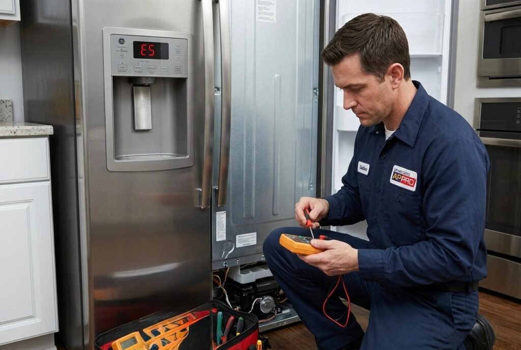 ge refrigerator E5 error code