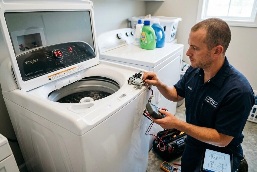 whirlpool cabrio f5 error code