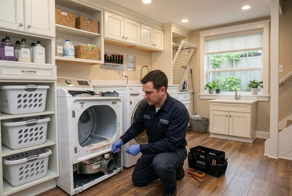 flow sense warning on lg dryer