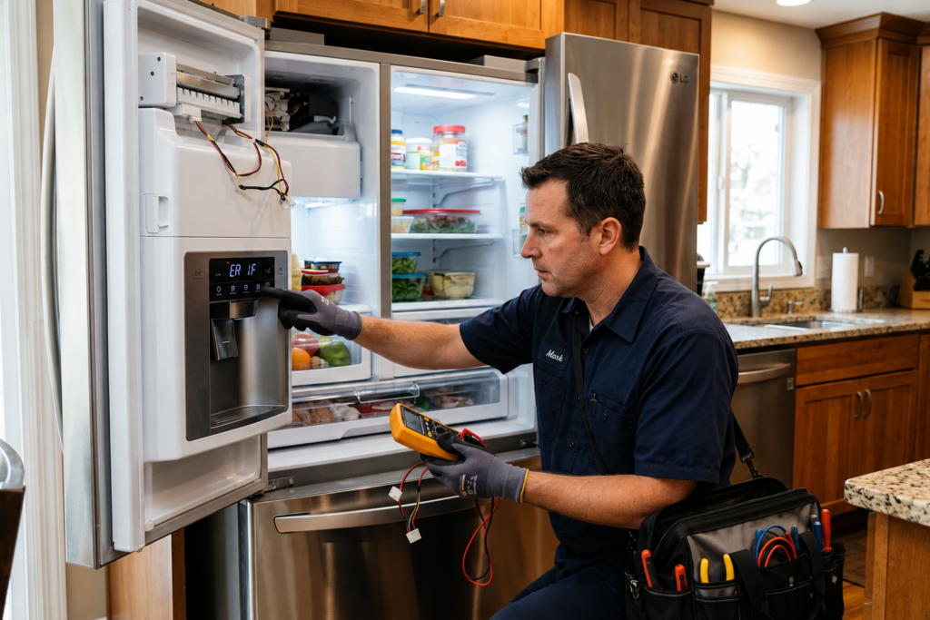 how to check error codes on lg refrigerator ice maker